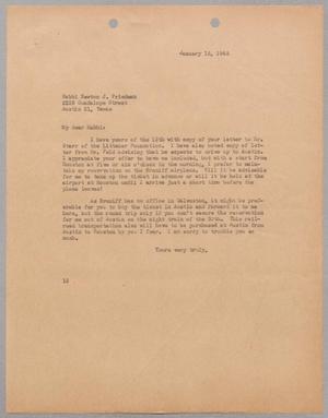 [Letter from I. H. Kempner to Rabbi Newton J. Friedman, January 15, 1945]