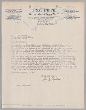 [Letter from William M. Nathan to I. H. Kempner, January 13, 1945]