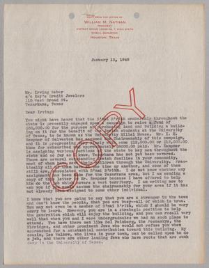 [Copy of letter from William M. Nathan to Irving Weber, January 13, 1945]