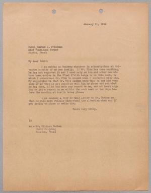 [Letter from I. H. Kempner to Rabbi Newton J. Friedman, January 11, 1948]