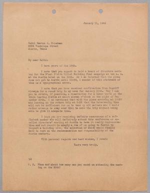 [Letter from I. H. Kempner to Newton J. Friedman, January 11, 1945]
