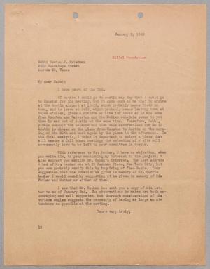 [Letter from I. H. Kempner to Rabbi Newton J. Friedman, January 3, 1945]