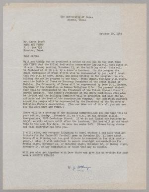 [Letter from Hyman J. Ettlinger to Aaron Topek, October 28, 1949]