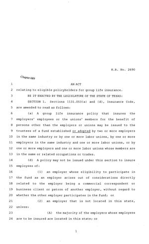 81st Texas Legislature, Regular Session, House Bill 2690, Chapter 689
