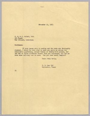 [Letter from Isaac H. Kempner to A. M. & J. Solari, Ltd., November 15, 1951]