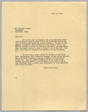 [Letter from A. J. Biron to Raymond Stewart, July 23, 1951]
