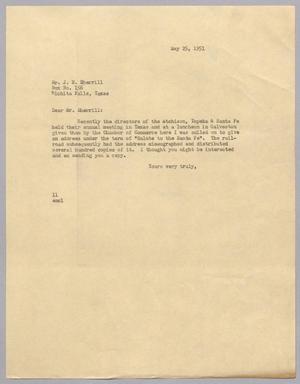 [Letter from Isaac H. Kempner to J. N. Sherrill, May 25, 1951]