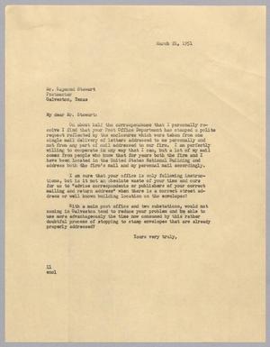 [Letter from I. H. Kempner to Raymond Stewart, March 24, 1951]