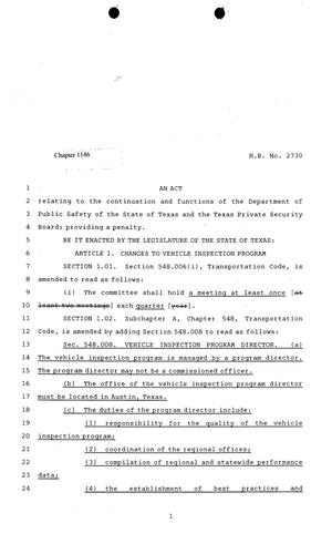 81st Texas Legislature, Regular Session, House Bill 2730, Chapter 1146