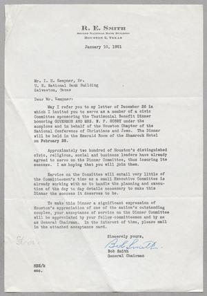 [Letter from Bob Smith to I. H. Kempner, January 10, 1951]