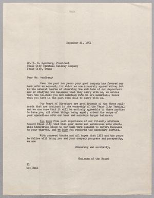 [Letter from I. H. Kempner to W. H. Sandberg, December 21, 1951]