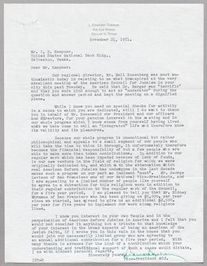 [Letter from I. Edward Tonkon to I. H. Kempner, November 24, 1951]
