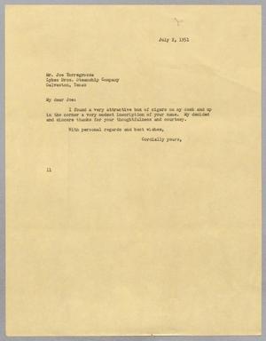 [Letter from Isaac H. Kempner to Joe Torregrossa, July 2, 1951]