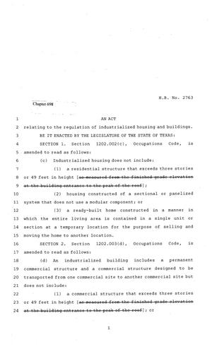 81st Texas Legislature, Regular Session, House Bill 2763, Chapter 698