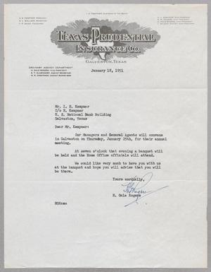 [Letter from H. Gale Rogers to I. H. Kempner, January 18, 1951]