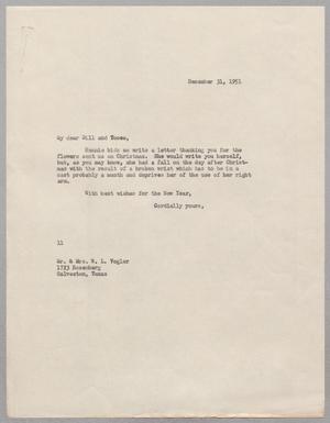 [Letter from I. H. Kempner to Bill and Tooee Volger, December 31, 1951]