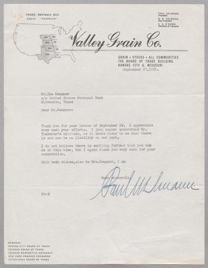 [Letter from Paul Uhlmann to I. H. Kempner, September 27, 1951]
