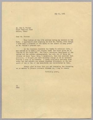 [Letter from I. H. Kempner to Ben H. Wooten, May 34, 1951]