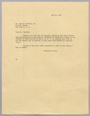 [Letter from Isaac Herbert Kempner to Charles Wardell, Jr., May 23, 1951]