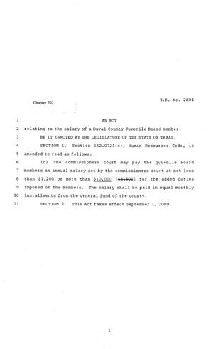 81st Texas Legislature, Regular Session, House Bill 2804, Chapter 702