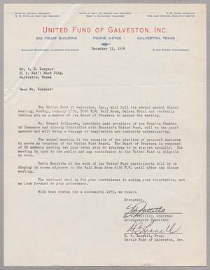 [Letter from G. W. Pattillo and D. C. Leavell to I. H. Kempner, December 31, 1954]