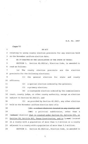 81st Texas Legislature, Regular Session, House Bill 2847, Chapter 711