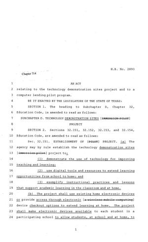 81st Texas Legislature, Regular Session, House Bill 2893, Chapter 714