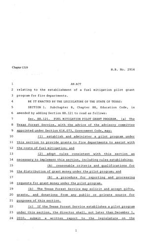 81st Texas Legislature, Regular Session, House Bill 2914, Chapter 1319