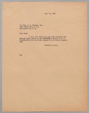 [Letter from A. H. Blackshear, Jr. To Isaac Herbert Kempner, Jr., July 18, 1944]