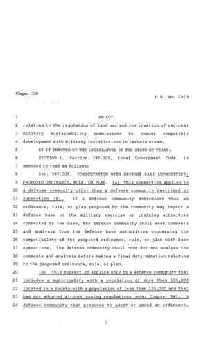 81st Texas Legislature, Regular Session, House Bill 2919, Chapter 1320