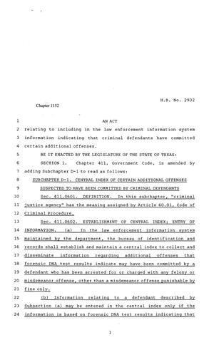 81st Texas Legislature, Regular Session, House Bill 2932, Chapter 1152