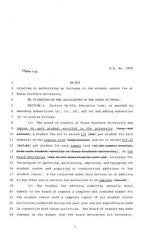 81st Texas Legislature, Regular Session, House Bill 2954, Chapter 1154