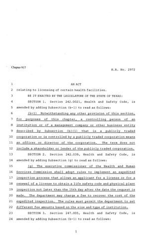 81st Texas Legislature, Regular Session, House Bill 2972, Chapter 917