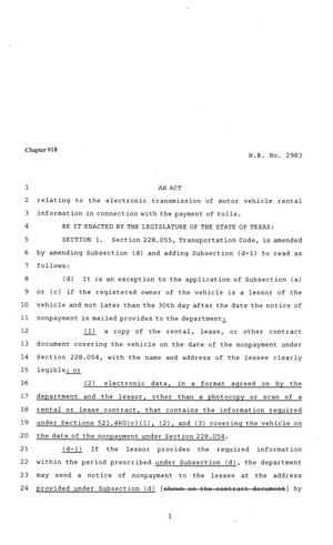 81st Texas Legislature, Regular Session, House Bill 2983, Chapter 918