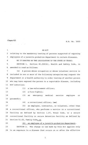 81st Texas Legislature, Regular Session, House Bill 3005, Chapter 925