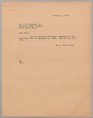 [Letter from A. H. Blackshear, Jr. to Isaac Herbert Kempner, January 5, 1949]
