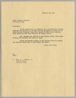 [Letter from A. H. Blackshear, Jr. to Rotan, Mosele & Moreland, February 19, 1953]