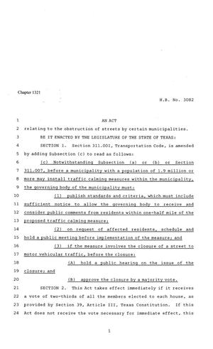 81st Texas Legislature, Regular Session, House Bill 3082, Chapter 1321