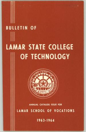 Primary view of object titled 'Catalog of Lamar State College of Technology School of Vocations, 1963-1964'.