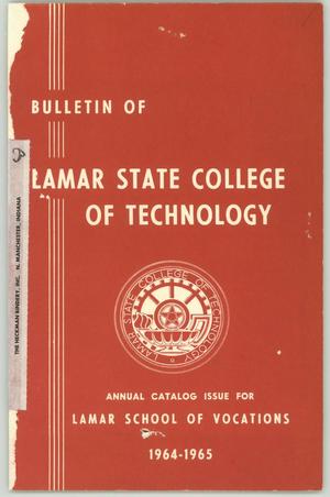 Catalog of Lamar State College of Technology School of Vocations,1964-1965