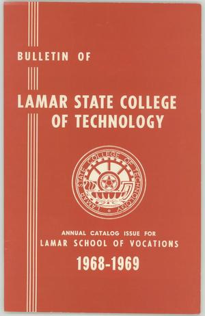 Primary view of object titled 'Catalog of Lamar State College of Technology School of Vocations, 1968-1969'.
