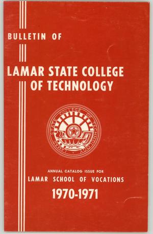 Primary view of object titled 'Catalog of Lamar State College of Technology School of Vocations, 1970-1971'.