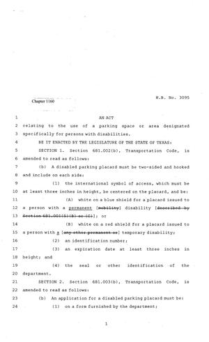 81st Texas Legislature, Regular Session, House Bill 3095, Chapter 1160