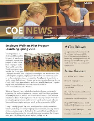 Primary view of object titled 'COE News, Fall 2014'.