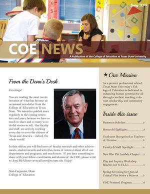 Primary view of COE News, Spring 2014