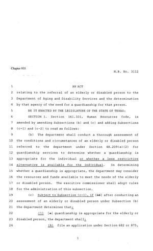 81st Texas Legislature, Regular Session, House Bill 3112, Chapter 935