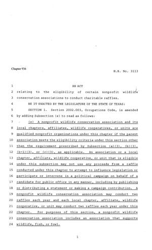 81st Texas Legislature, Regular Session, House Bill 3113, Chapter 936