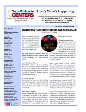 Primary view of object titled 'Texas Panhandle Centers [Agency Newsletter], Volume 18, Number 1, April 2019'.