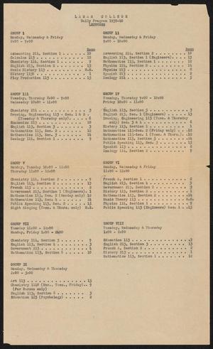 Lamar College Daily Program 1939-40: Lectures