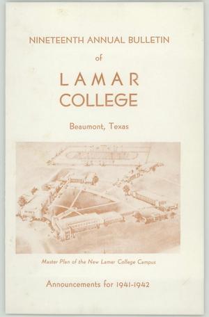 Primary view of object titled 'Catalog of Lamar College, 1941-1942'.